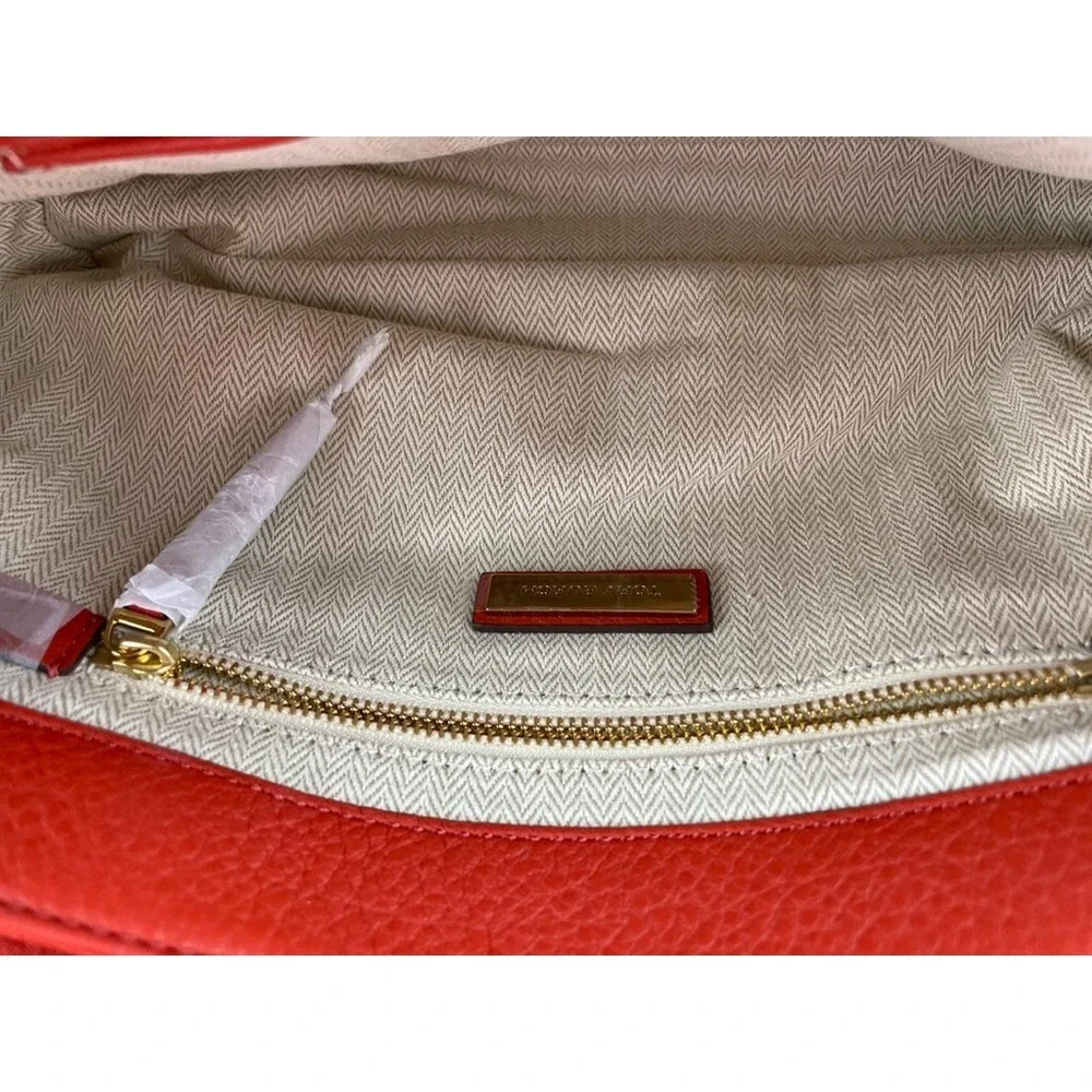Tory Burch Kira Orange Mixed Material Double Strap Crossbody‎ Shoulder Bag NWT